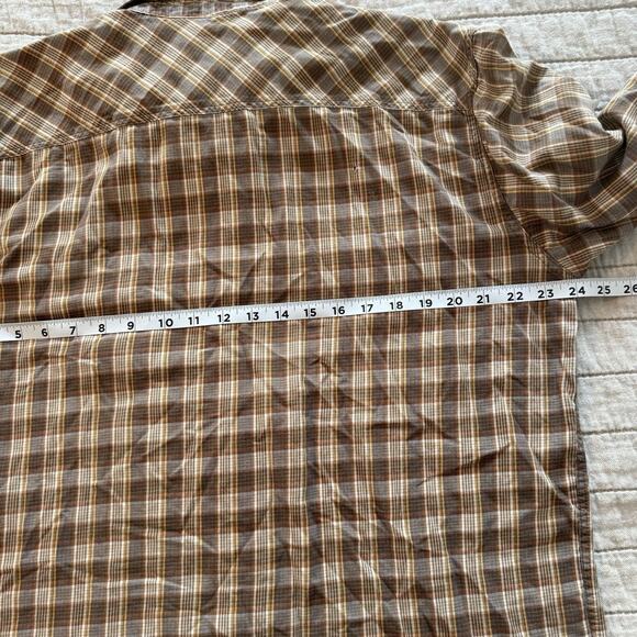Patagonia Men's LG Brown Plaid Buckshot Shirt Soft Worn Feel Comfy Condition - Picture 10 of 14